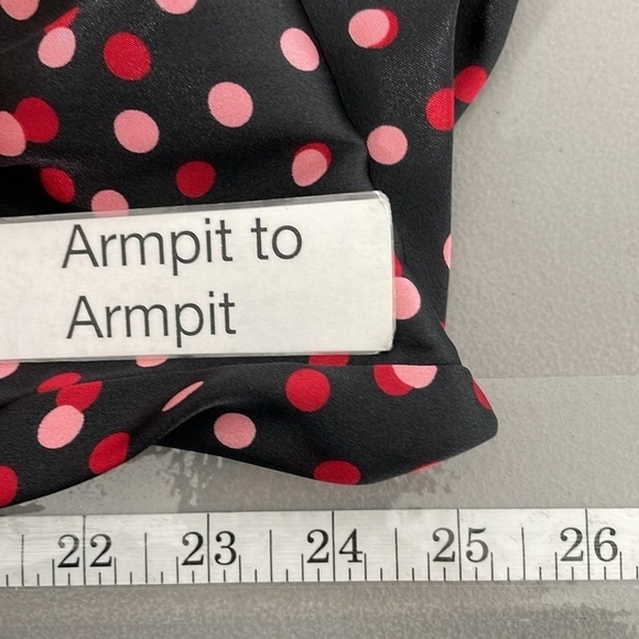 Delicates Robe & Chemise Set Women's L Large Black Red Pink Polka Dot Nightgown - Picture 15 of 17